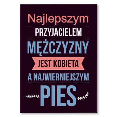 Plakat metalowy Najlepszy przyjaciel to kobieta Prezent