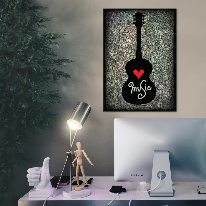 Plakat metalowy Muzyka i gitara Prezent