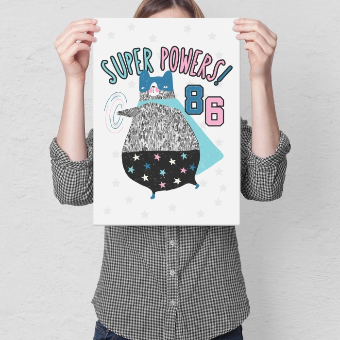Plakat metalowy Super powers Prezent