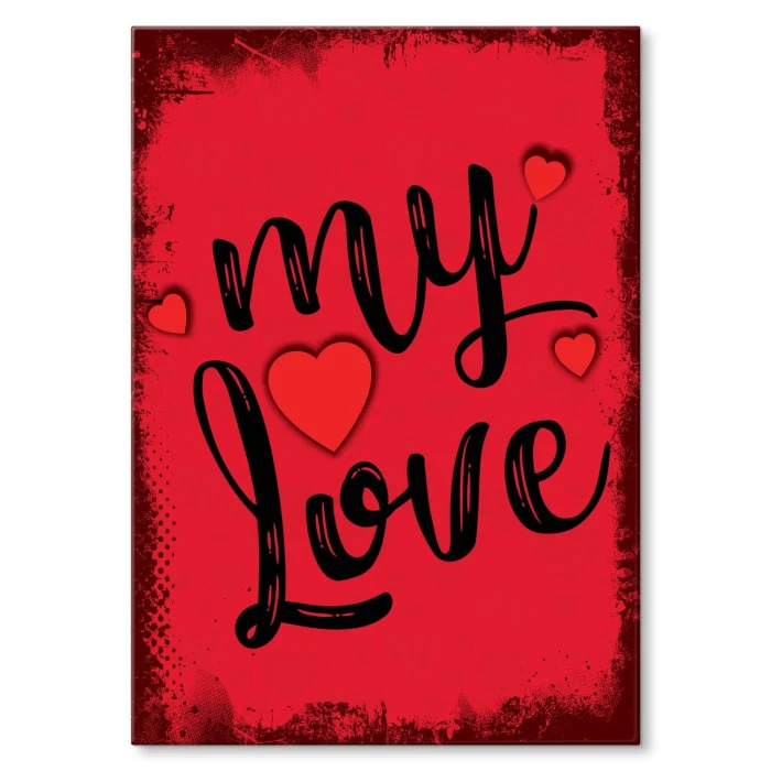 Plakat metalowy My love Prezent