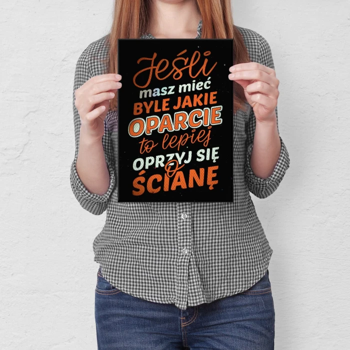 Plakat metalowy Oparcie Prezent