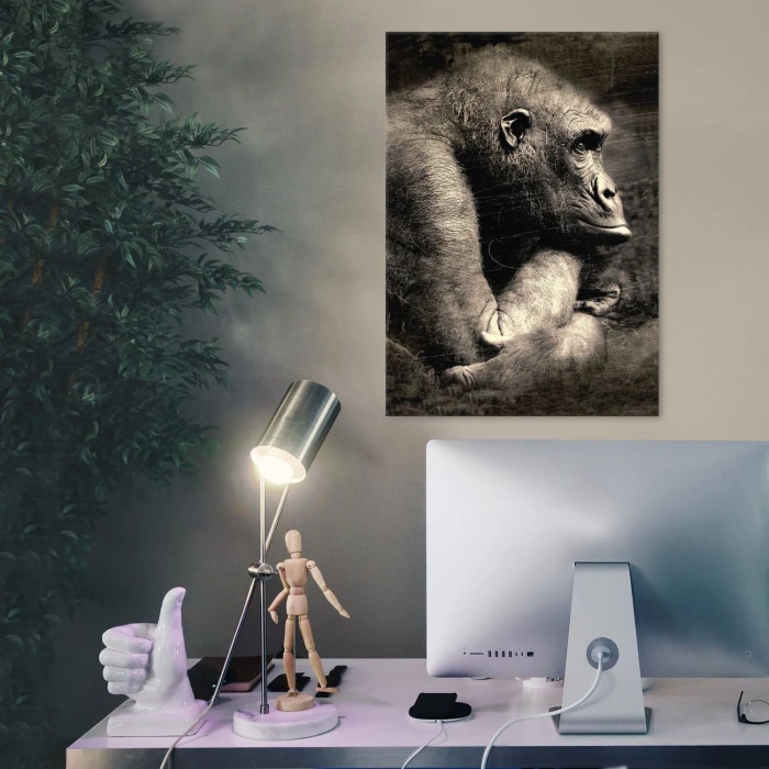Plakat metalowy Portret małpy Prezent