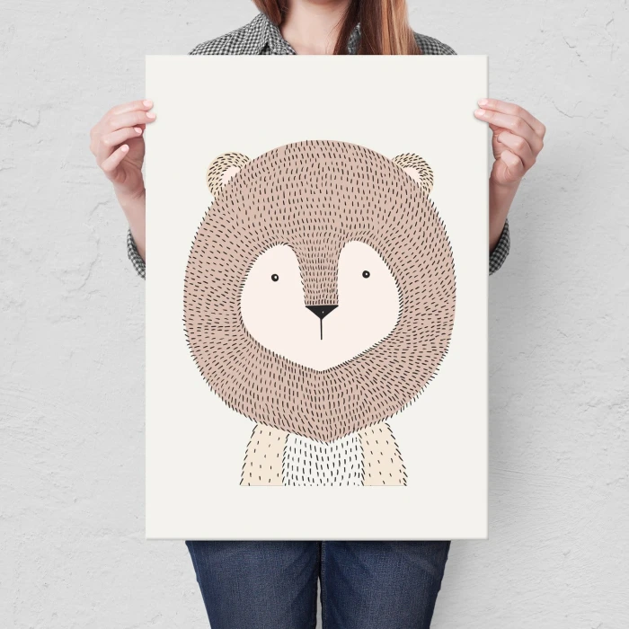 Plakat metalowy Lion cute Prezent