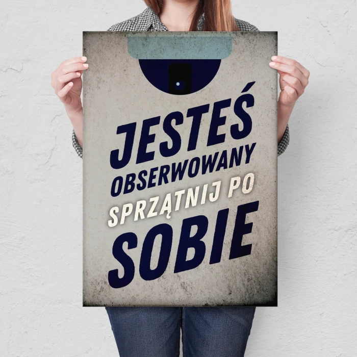 Plakat metalowy Jesteś obserwowany Prezent
