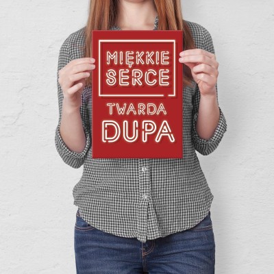 Plakat metalowy Miękkie serce Prezent