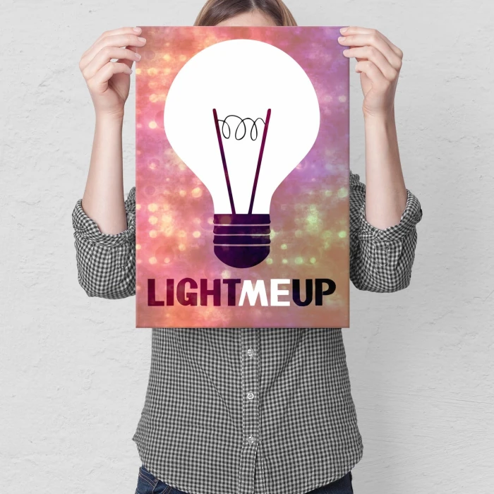 Plakat metalowy Light me up Prezent