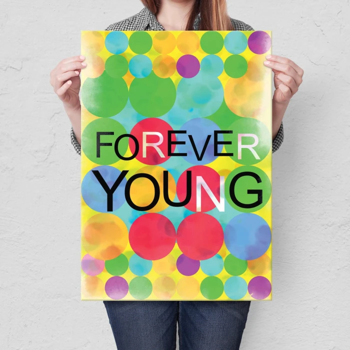 Plakat metalowy Zawsze młodzi Prezent
