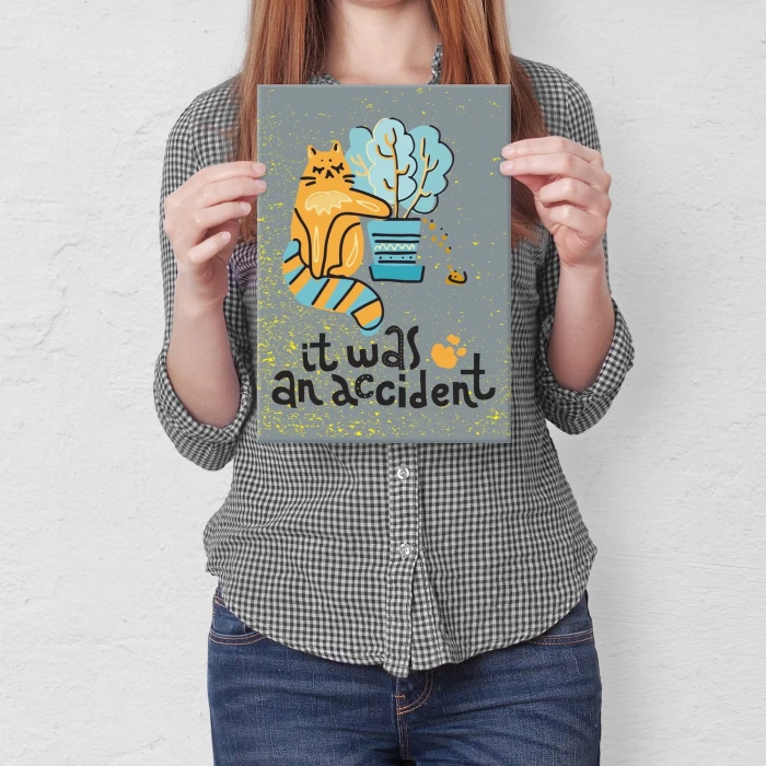 Plakat metalowy an accident Prezent