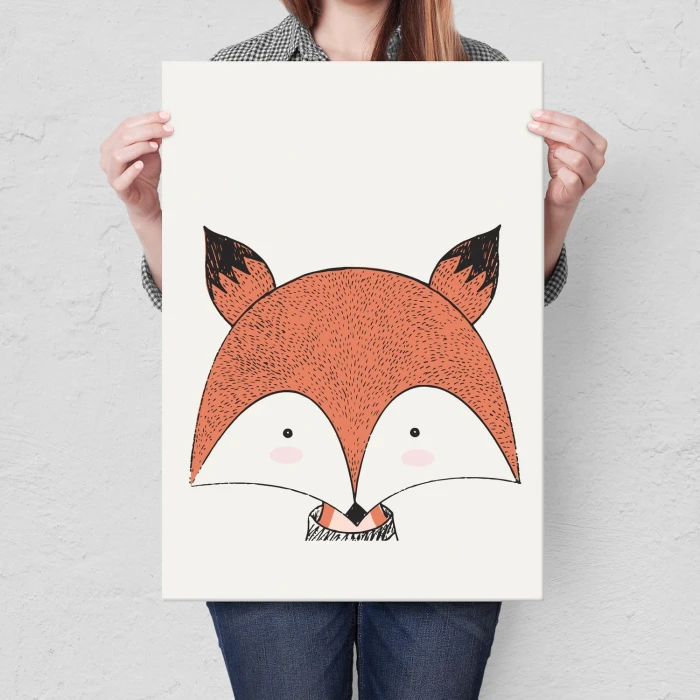 Plakat metalowy Lisek Prezent