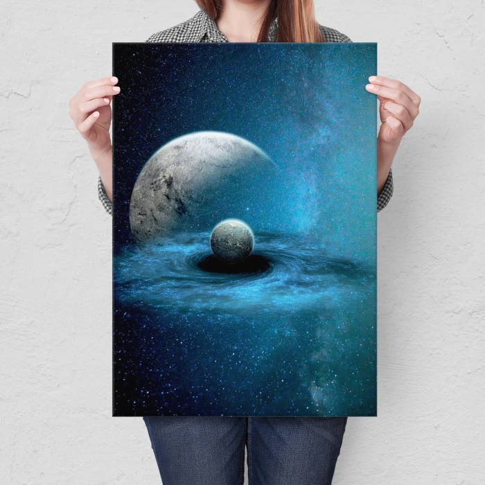 Plakat metalowy Planety w galaktyce Prezent