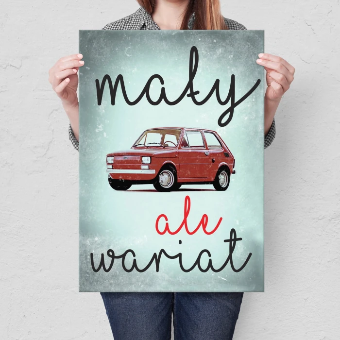 Plakat metalowy Mały wariat Fiat 126P Prezent