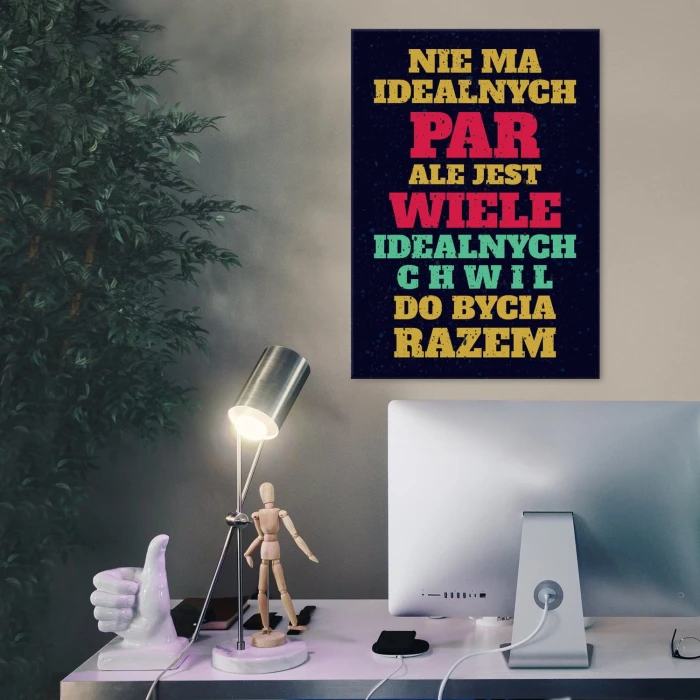 Plakat metalowy Nie ma idealnych par Prezent