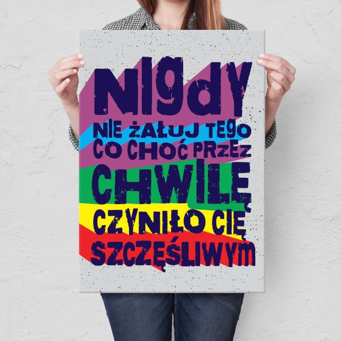 Plakat metalowy Nie żałuj Prezent
