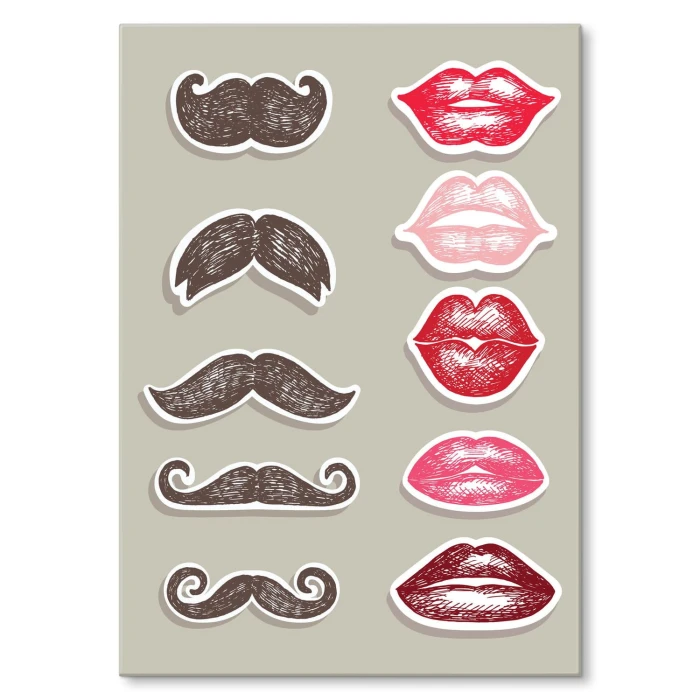 Plakat metalowy Wąsy i usta Prezent