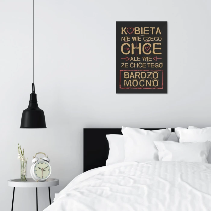 Poster metal Kobieta chce bardzo mocno gift