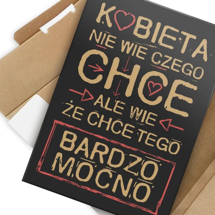 Poster metal Kobieta chce bardzo mocno gift