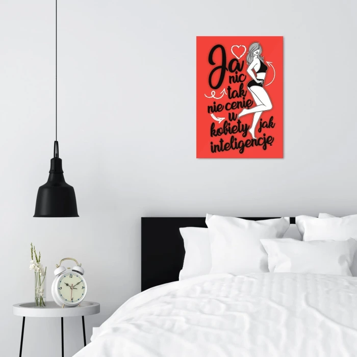 Poster metal Cenię inteligencję u kobiety gift