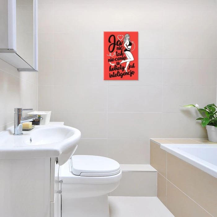 Plakat metalowy Cenię inteligencję u kobiety Prezent