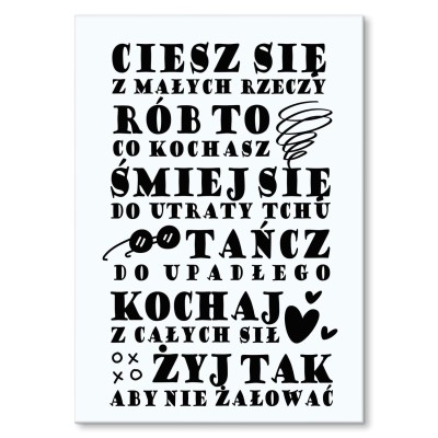 Plakat metalowy Ciesz się - na prezent Prezent