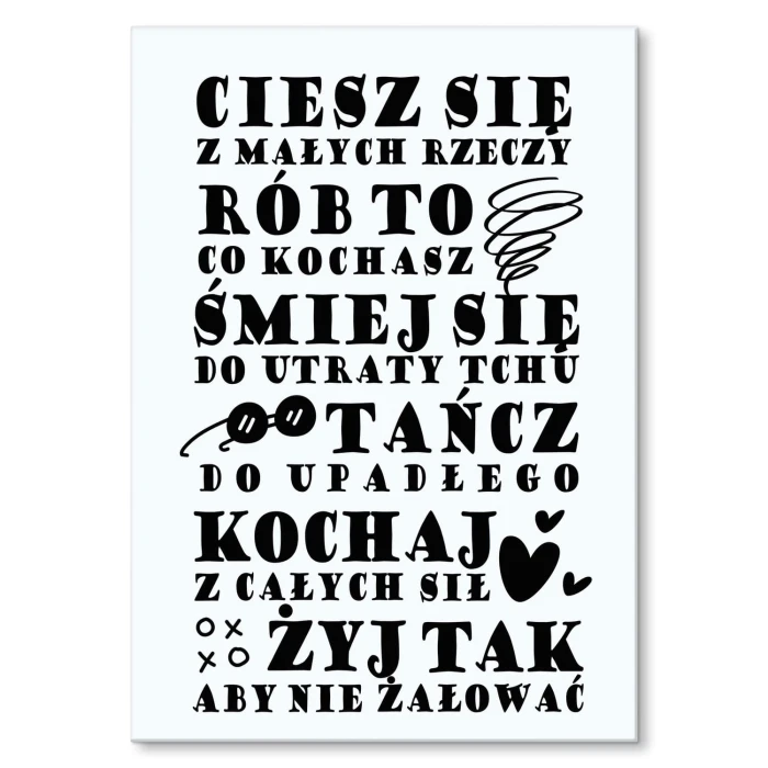 Poster metal Ciesz się - na gift gift