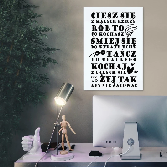 Plakat metalowy Ciesz się - na prezent Prezent