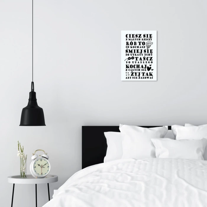 Poster metal Ciesz się - na gift gift