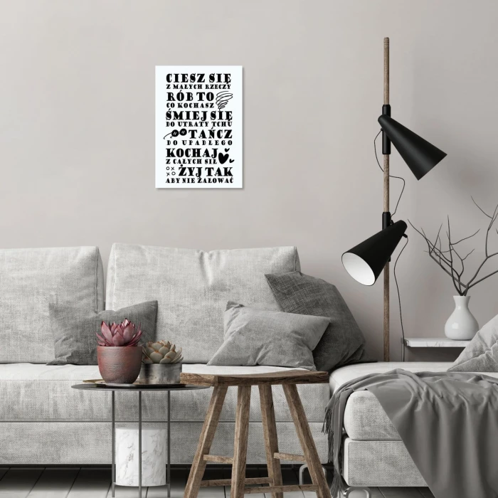 Plakat metalowy Ciesz się - na prezent Prezent