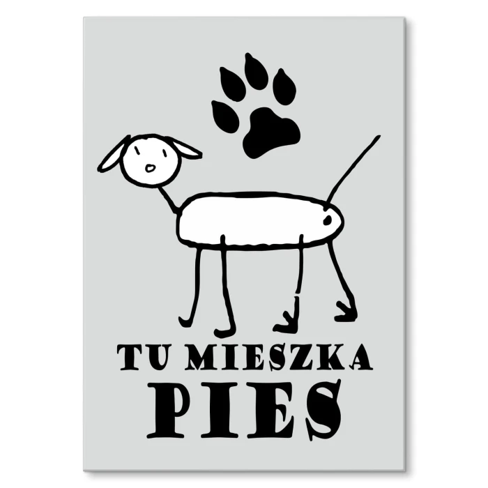 Poster metal tu mieszka pies gift