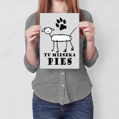 Poster metal tu mieszka pies gift