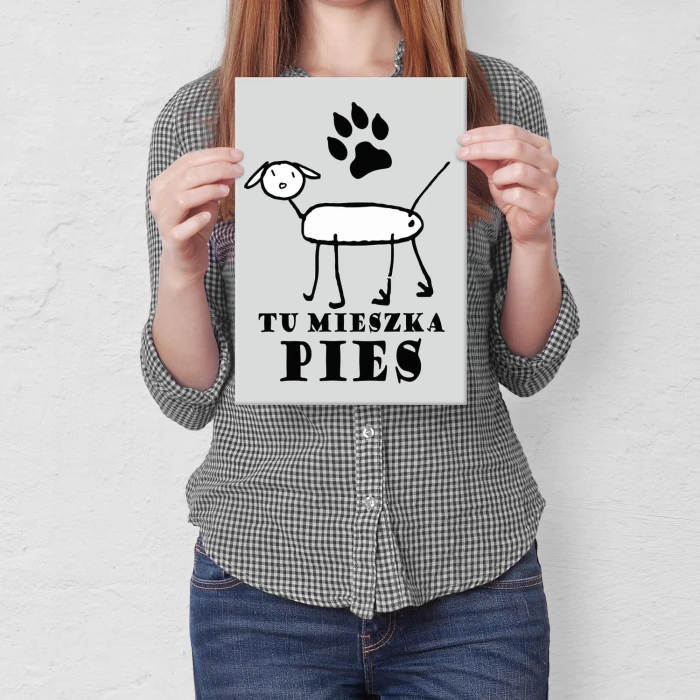 Poster metal tu mieszka pies gift