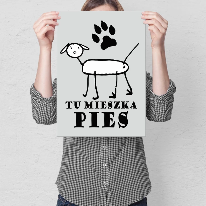 Poster metal tu mieszka pies gift