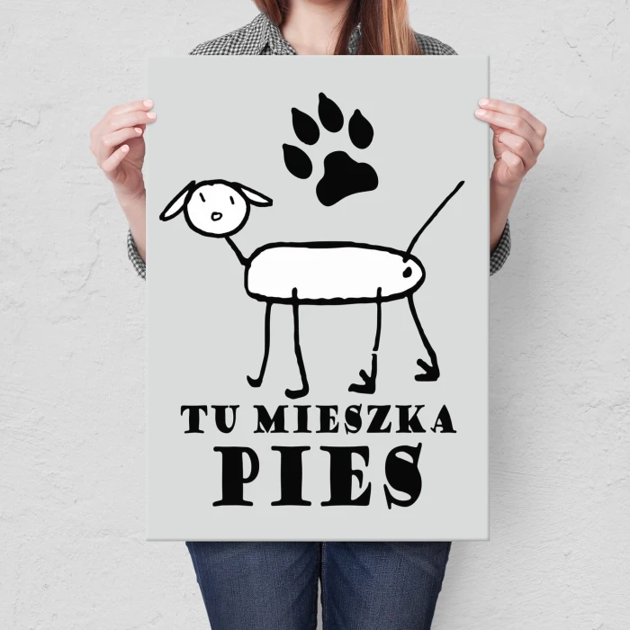 Poster metal tu mieszka pies gift