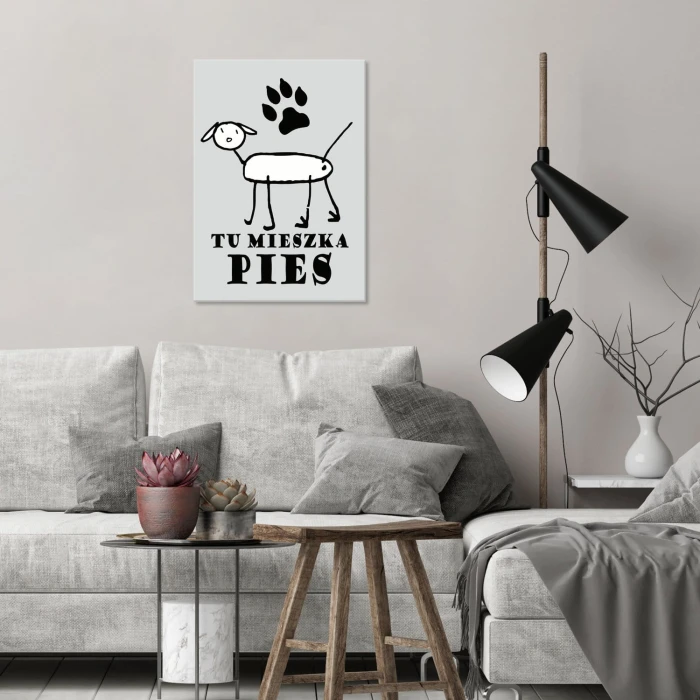 Poster metal tu mieszka pies gift