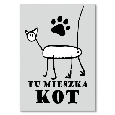 Poster metal tu mieszka kot gift