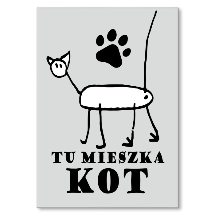 Poster metal tu mieszka kot gift