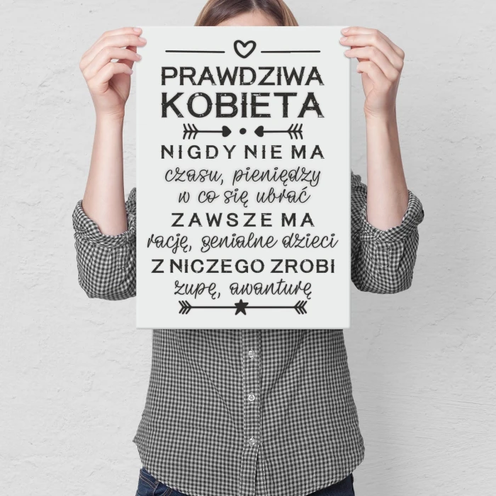 Plakat metalowy Prawdziwa kobieta Prezent