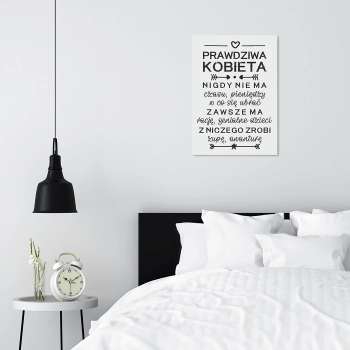Plakat metalowy Prawdziwa kobieta Prezent