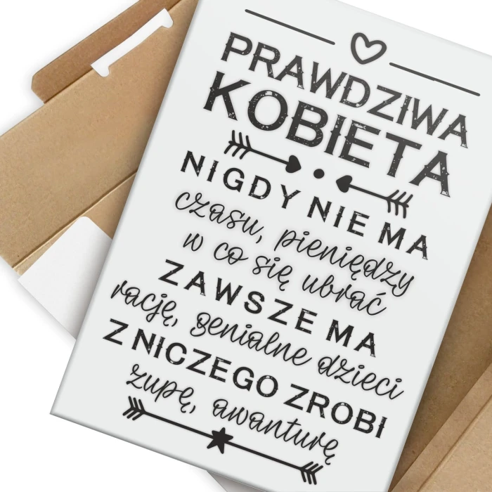 Plakat metalowy Prawdziwa kobieta Prezent
