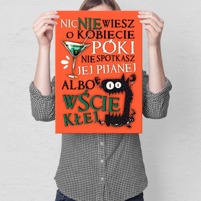 Plakat metalowy Nic nie wiesz o kobiecie Prezent