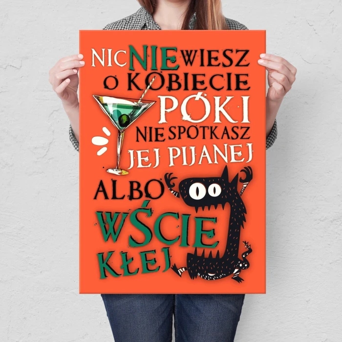 Plakat metalowy Nic nie wiesz o kobiecie Prezent