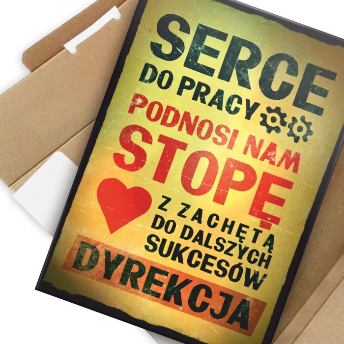 Poster metal serce do pracy gift