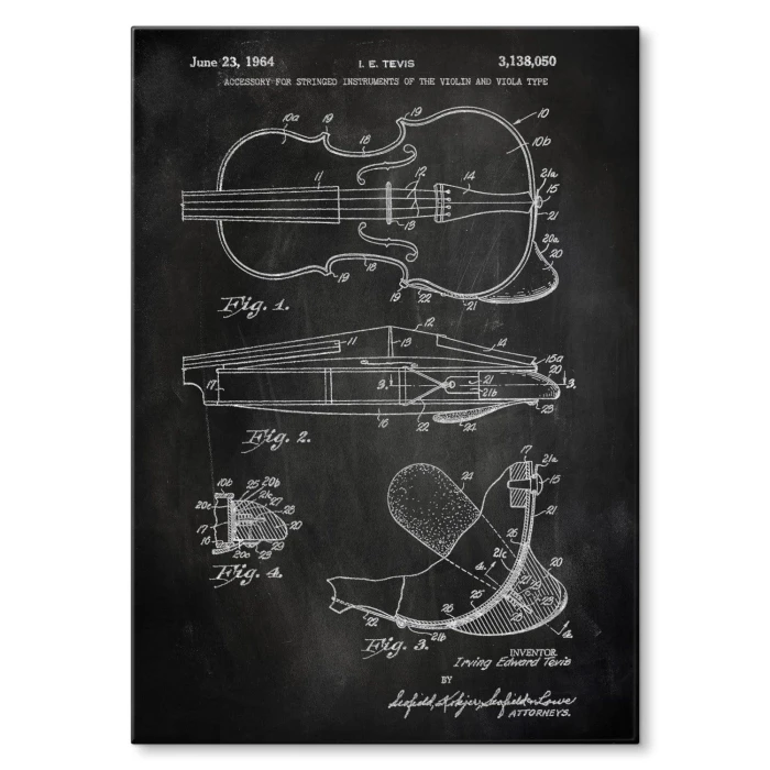 Plakat metalowy Violin instrument Slate Prezent