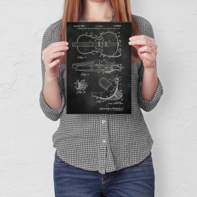 Plakat metalowy Violin instrument Slate Prezent