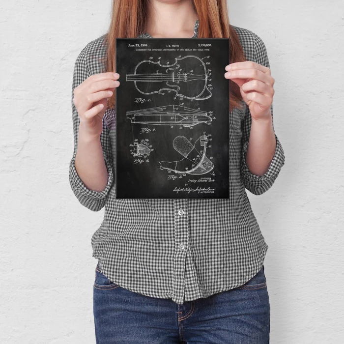 Plakat metalowy Violin instrument Slate Prezent