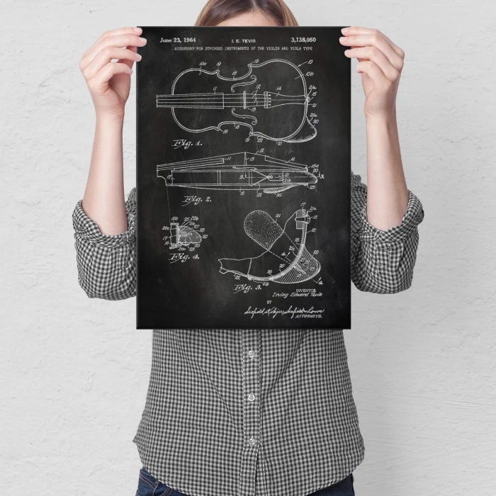 Poster metal Violin instrument Slate gift