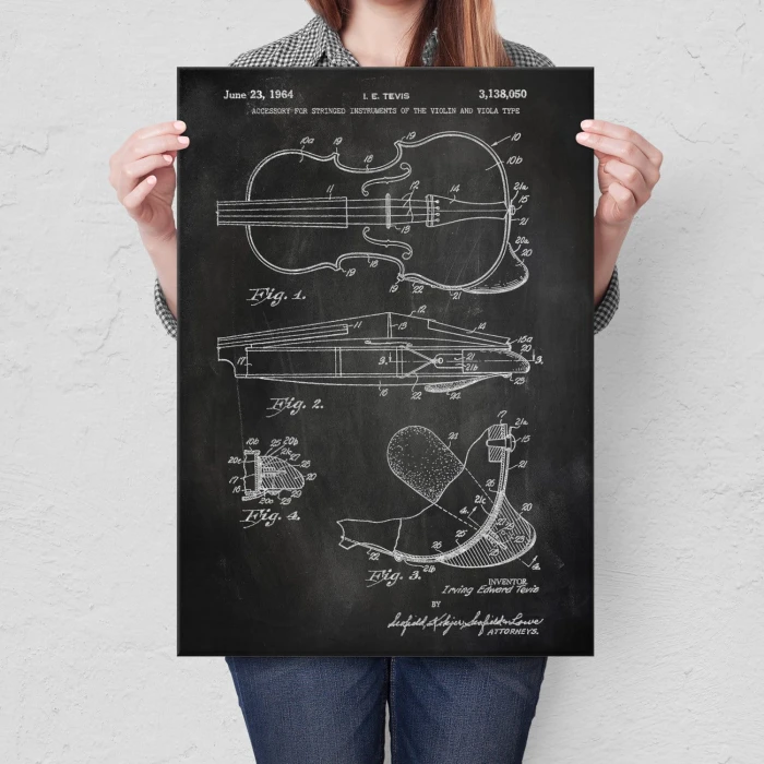 Plakat metalowy Violin instrument Slate Prezent