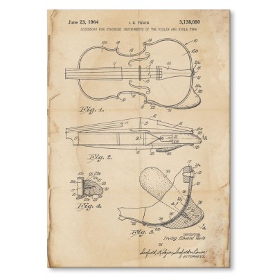 Plakat metalowy Violin instrument Retro Prezent