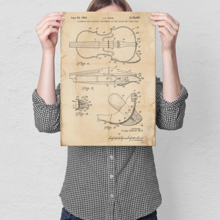 Poster metal Violin instrument Retro gift