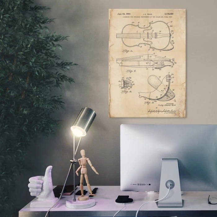 Poster metal Violin instrument Retro gift