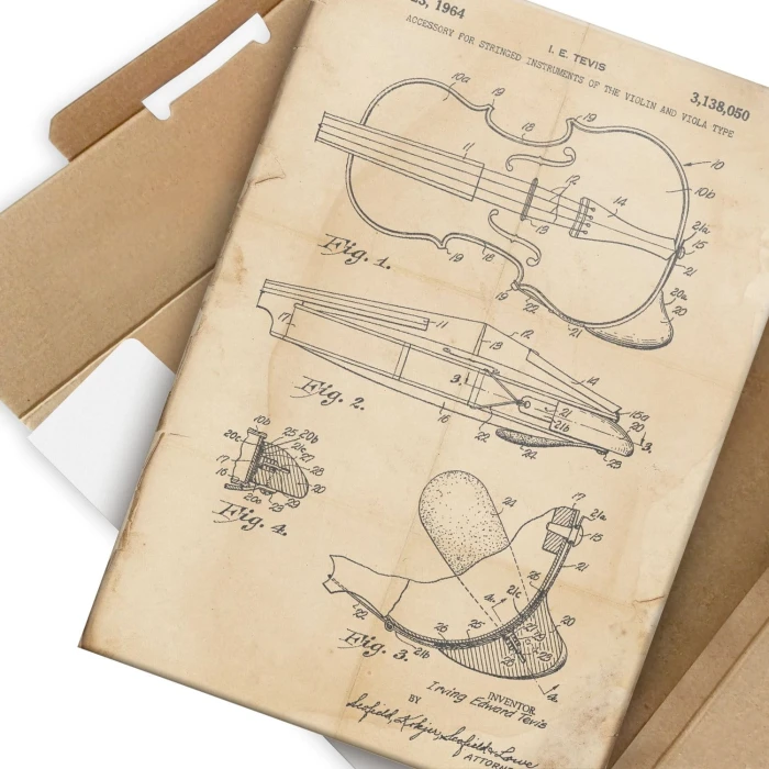 Plakat metalowy Violin instrument Retro Prezent